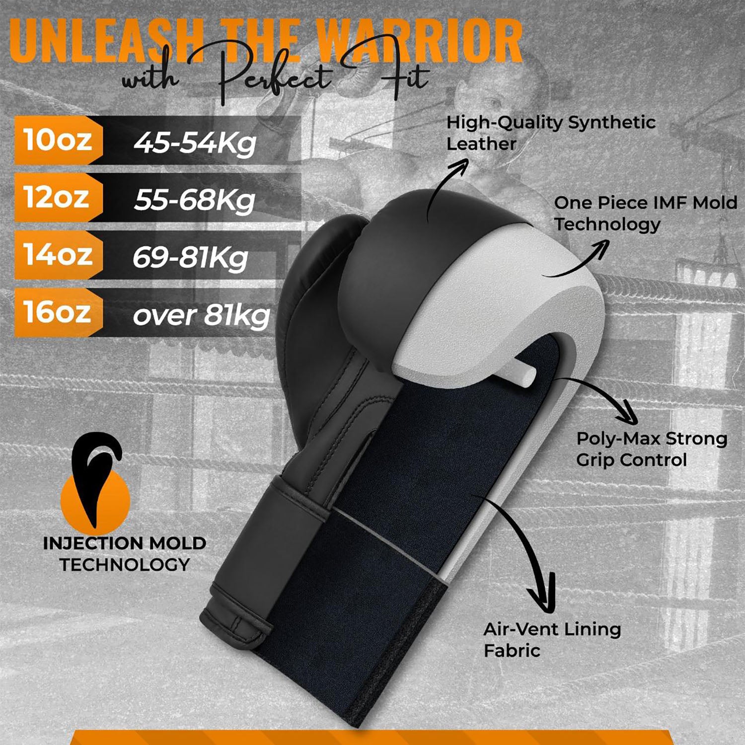 Boxing Gloves for Training, Muay Thai, Sparring, Kickboxing, Fighting, Focus Pads, Punch Bag Mitts, Martial Arts, Workout Gloves, | 6oz, 8oz, 10oz, 12oz, 14oz, 16oz | Men & Women