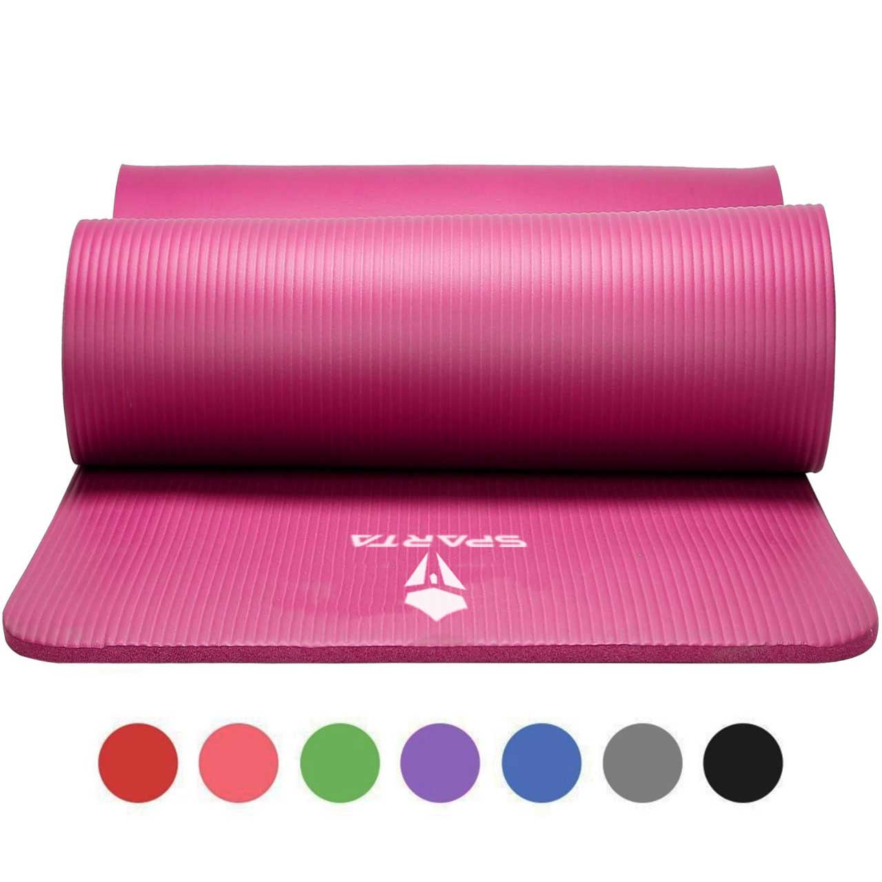 NBR Yoga Mat Exercise Fitness foam Extra Thick Non-Slip Large Padded High Density for Pilates gymnastics stretching Workout with Free Carry Strap.