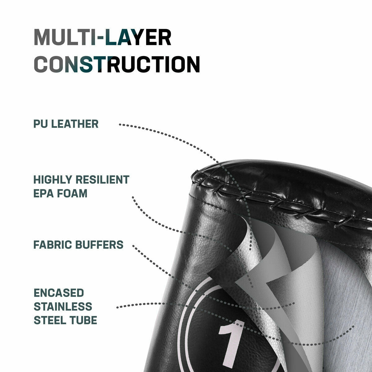 Free Standing Punch Bag  Durable Punching Bag for Home Gym Training Sparring boxing bag 6ft