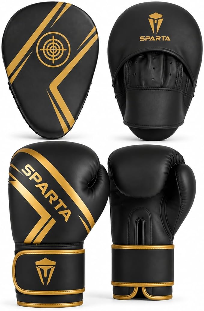 Boxing Gloves and Focus Pads Set for MMA Punch Bag Training & Fitness
