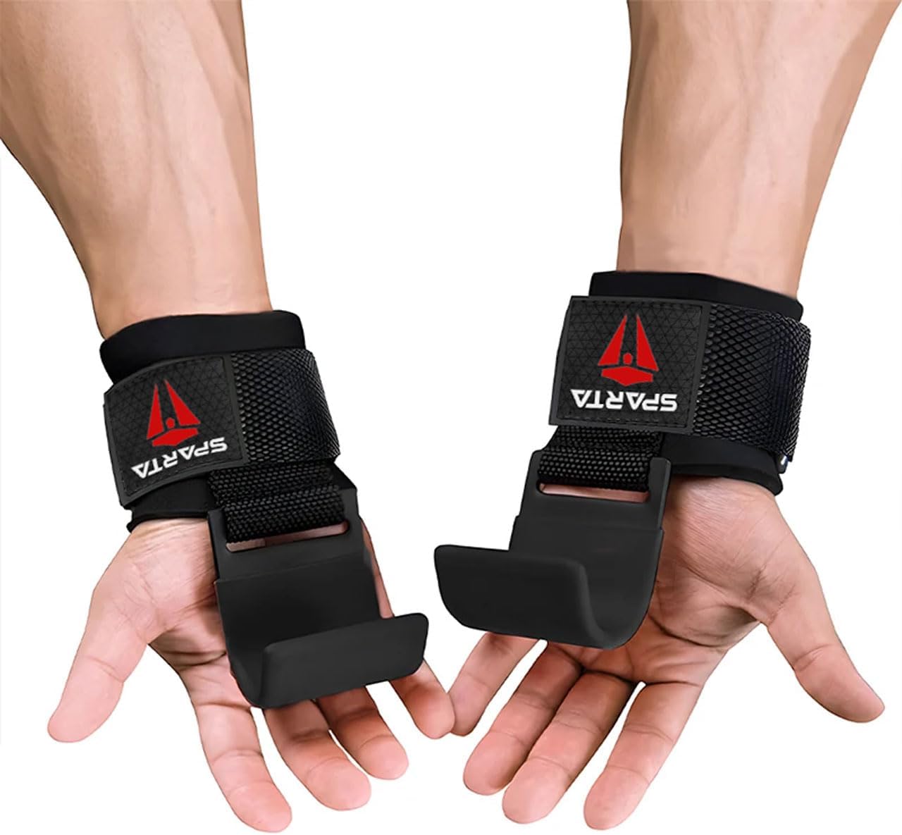 Weight Lifting Hooks Straps - Gym lifting Hooks Neoprene Padded Wrist Wraps, Non-Slip Rubber Grip, Deadlift, Powerlifting, Chin-Ups,Pull ups Fitness Training, Gym Workout for Men and Women