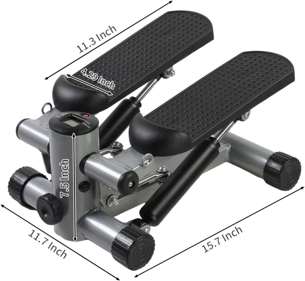 Sparta Mini Stepper Exercise Machine – Compact Fitness Stepper with LCD Display & Resistance Bands, Anti-Slip Foot Pedals, Portable Cardio Stepper for Home Workouts for Full-Body Conditioning