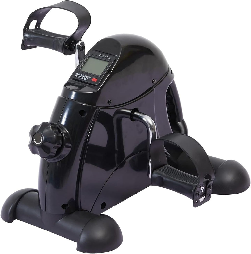 Mini Exercise Bike – Under Desk Pedal Exerciser with LCD Display & Adjustable Resistance, Quiet & Portable Leg & Arm Workout fitness Machine