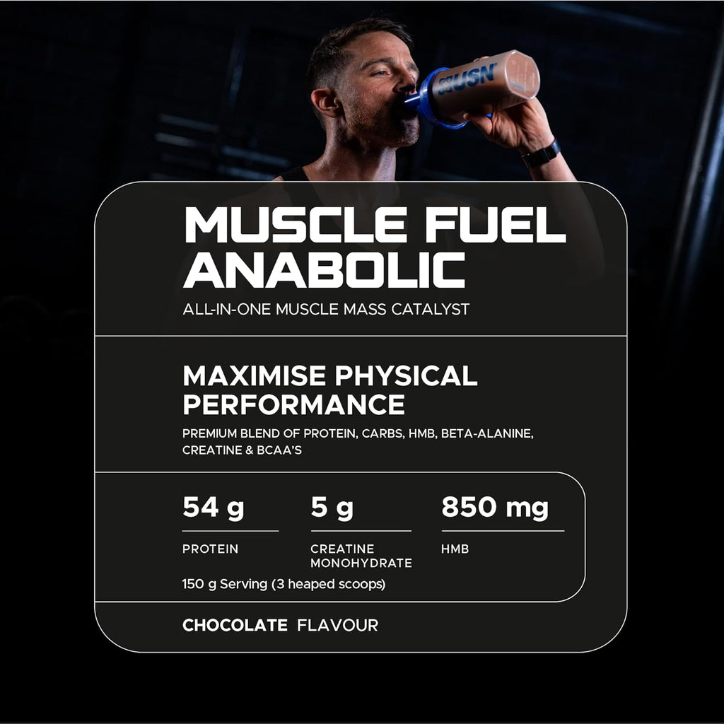 USN Anabolic Muscle Fuel 4kg Mass Gainer Protein Powder – High Calorie Weight Gain Shake for Muscle Growth & Recovery