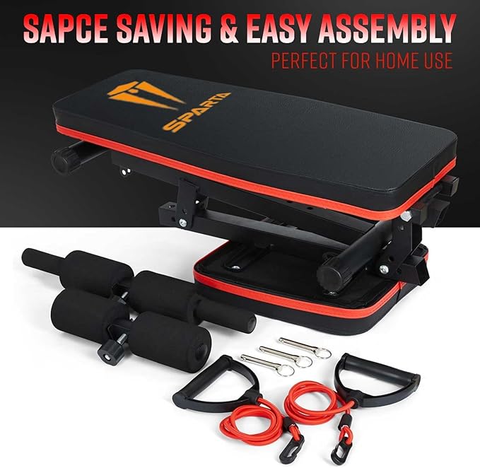 Adjustable Weight Bench  Utility Incline Decline Flat Foldable Bench Press sit up for Full Body Workout Home Exercise Gym Equipment – 7 Adjustable Positions & 2 Training Straps