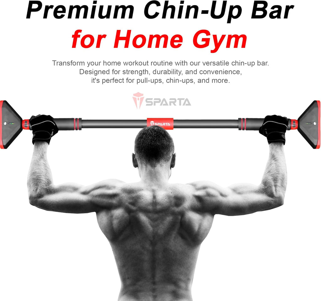 Sparta Adjustable Doorway Pull-Up Bar (71-94cm), Strong Grip & Secure Locking System, Non-Slip Chin-Up Bar for Full-Body Workouts, No-Screw Easy Installation for Home Gym