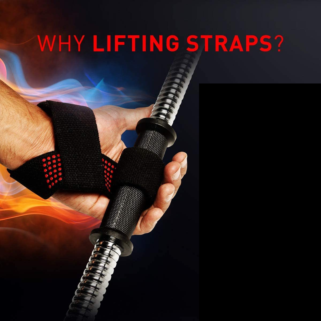 Weight Lifting Straps with Padded Wrist Support – Non Slip Advanced Flex Gel Grip - Great for Bodybuilding