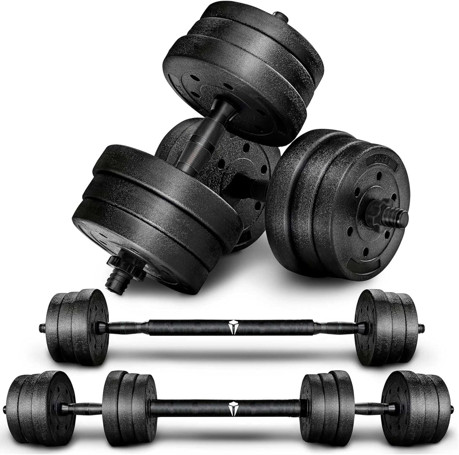 Adjustable Weights Dumbbells Set for Men & Women, 2 in 1 Barbell hand Weights set ideal for Weight Lifting, Body building, Strength Training, Home Gym Fitness Workout 20kg,30kg gym weights