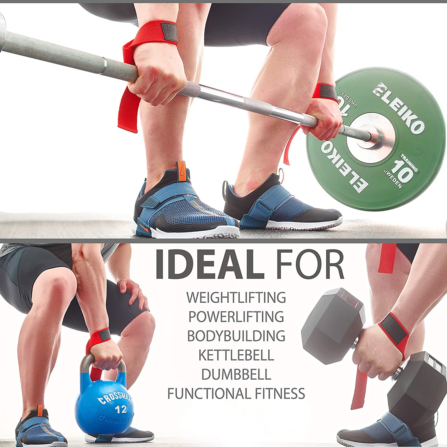Weight Lifting Straps with Padded Wrist Support – Non Slip Advanced Flex Gel Grip - Great for Bodybuilding