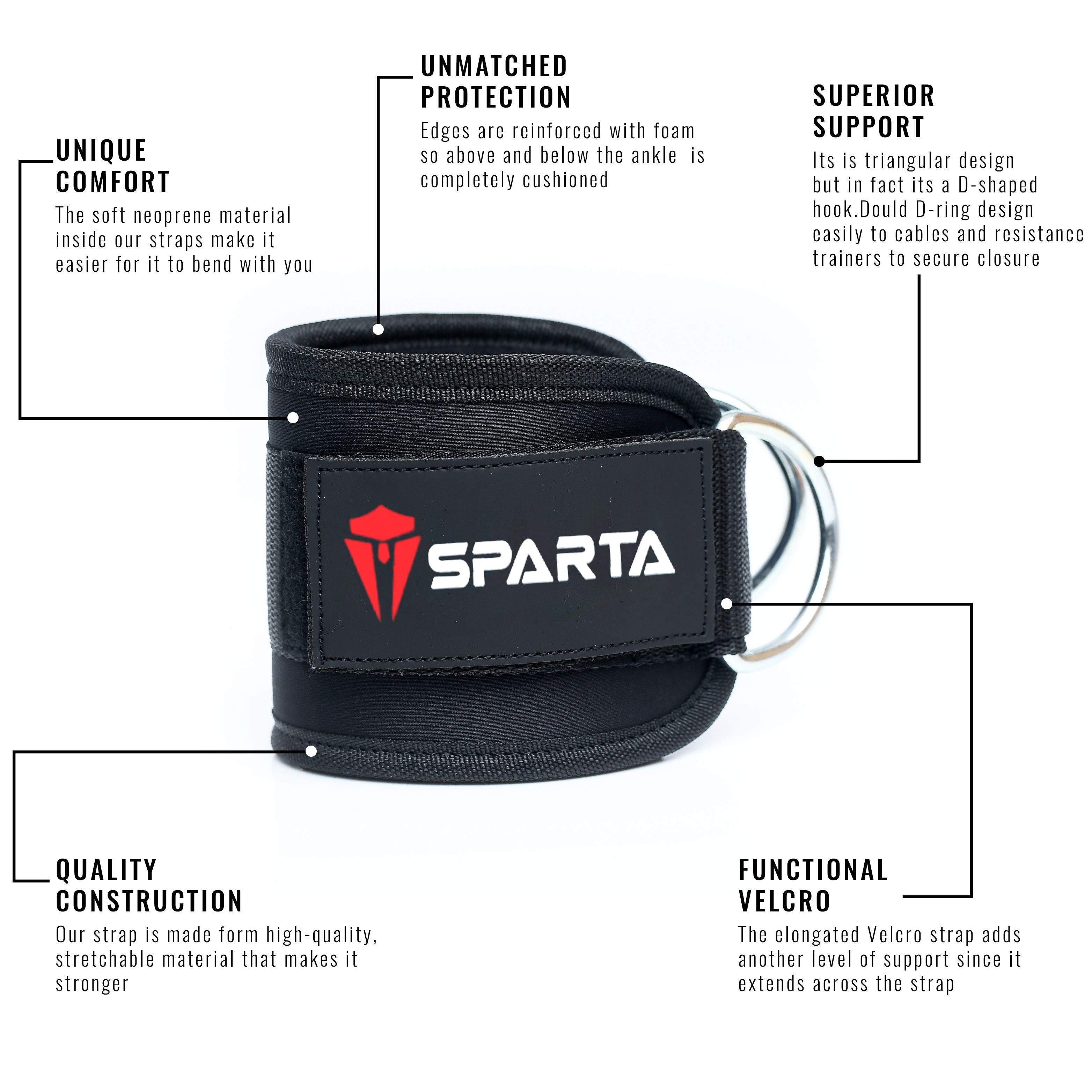 Ankle Straps for Cable Machines- Ankle Cuff For Leg Workout Cable Pulley Equipment Machine- Cable Straps For Men And Women adjustable with velro strap