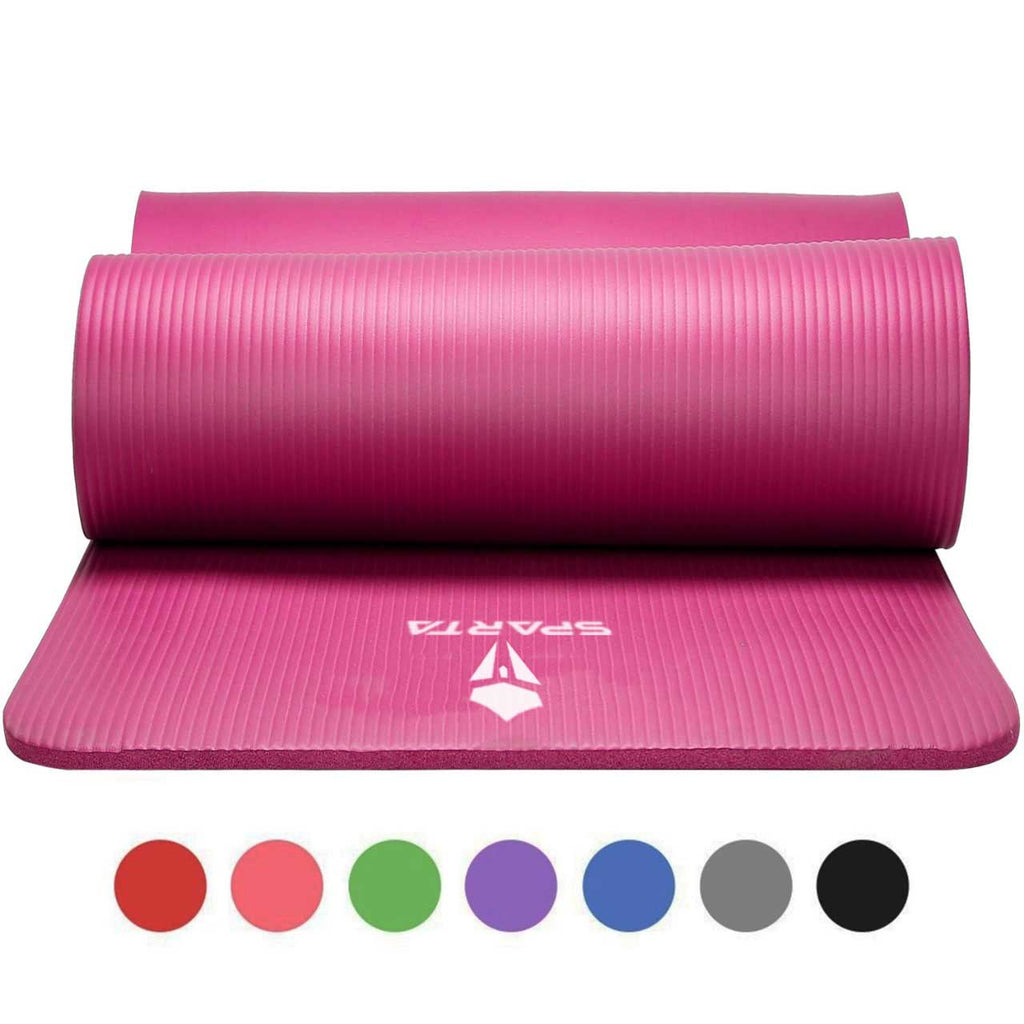 NBR Yoga Mat Exercise Fitness foam Extra Thick Non-Slip Large Padded High Density for Pilates gymnastics stretching Workout with Free Carry Strap.
