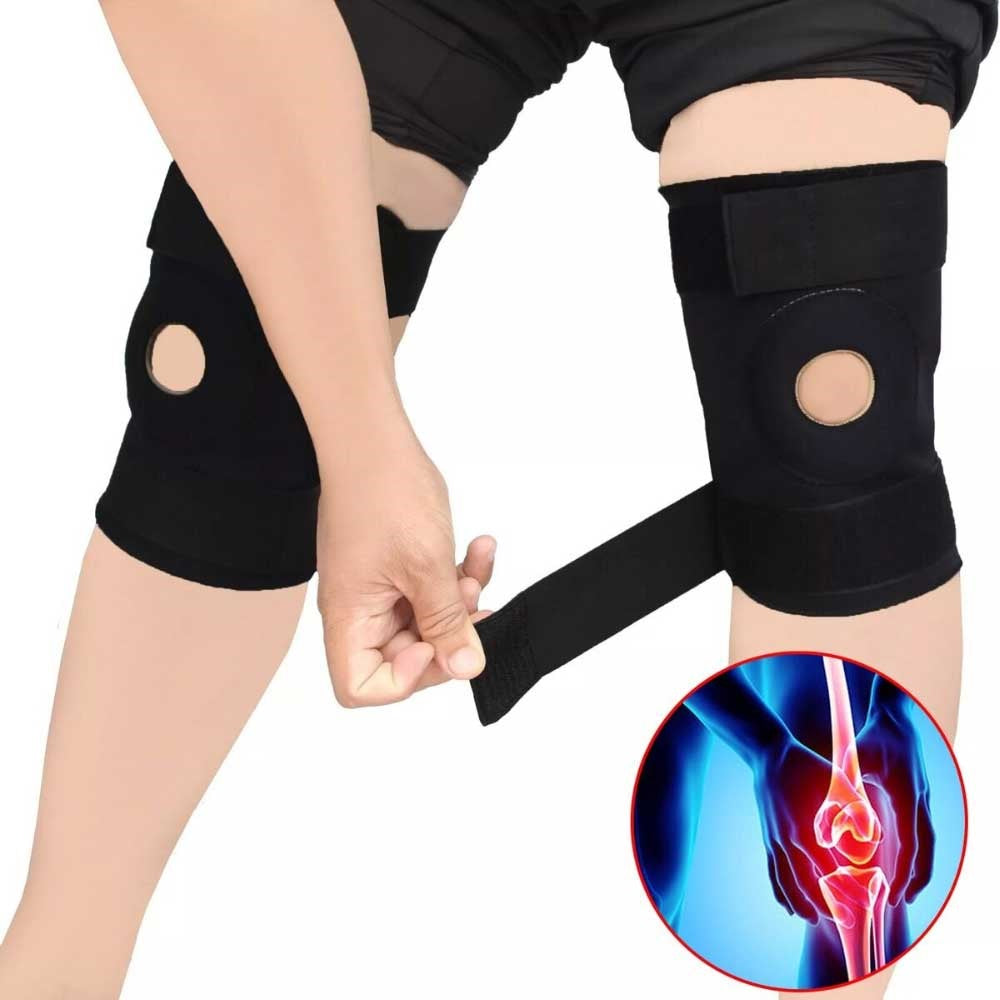 Knee Support Brace Open Patella Adjustable Compression for Ligament Support, Meniscus Tear, Arthritis, Cartilage Damage & Joint Pain Relief Men & Women