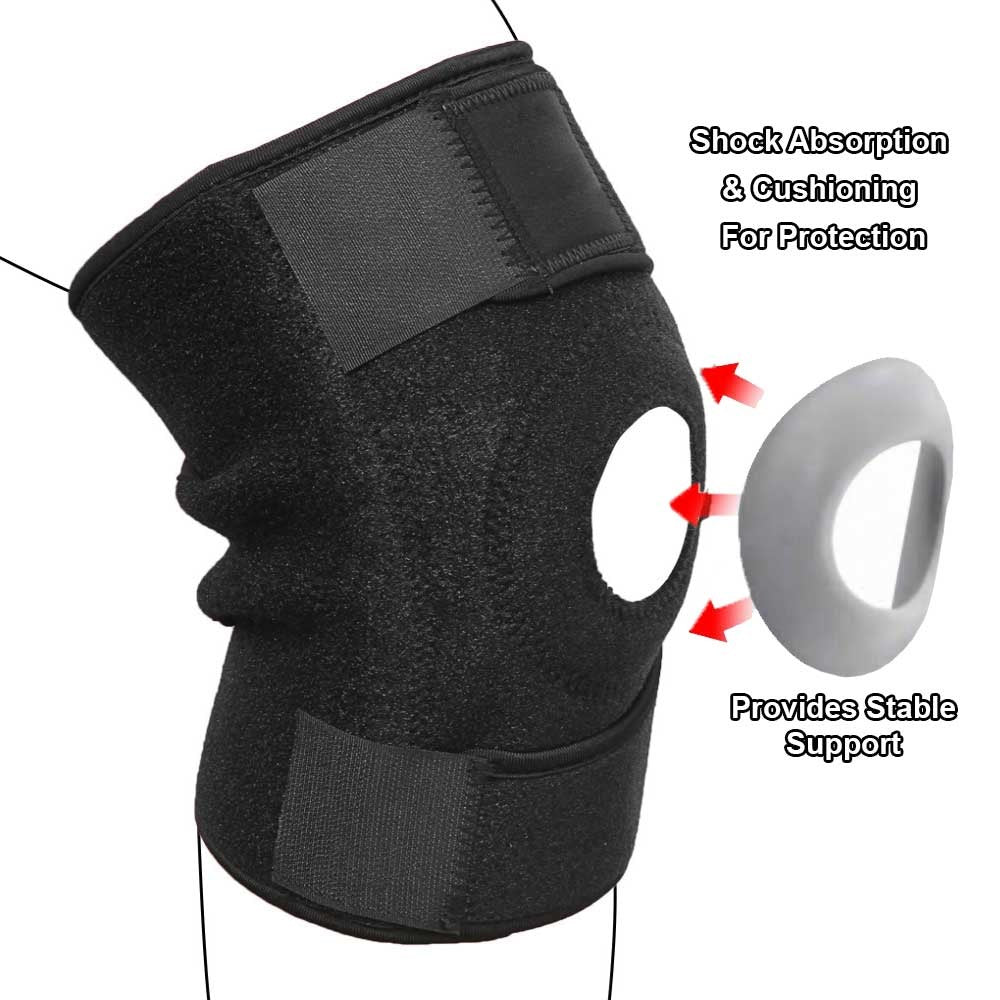 Knee Support Brace Open Patella Adjustable Compression for Ligament Support, Meniscus Tear, Arthritis, Cartilage Damage & Joint Pain Relief Men & Women