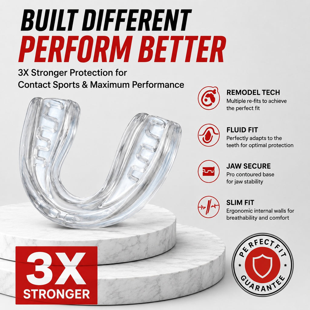 Gumshield Mouthguard for Boxing, MMA, Muay Thai, Rugby, Football – Adults & Kids Boil & Bite Gum Shield with Case – Shock-Absorbing Mouth Guard for Training & Sparring