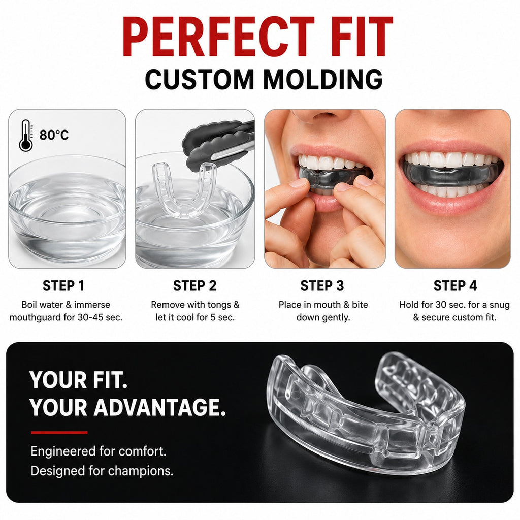 Gumshield Mouthguard for Boxing, MMA, Muay Thai, Rugby, Football – Adults & Kids Boil & Bite Gum Shield with Case – Shock-Absorbing Mouth Guard for Training & Sparring