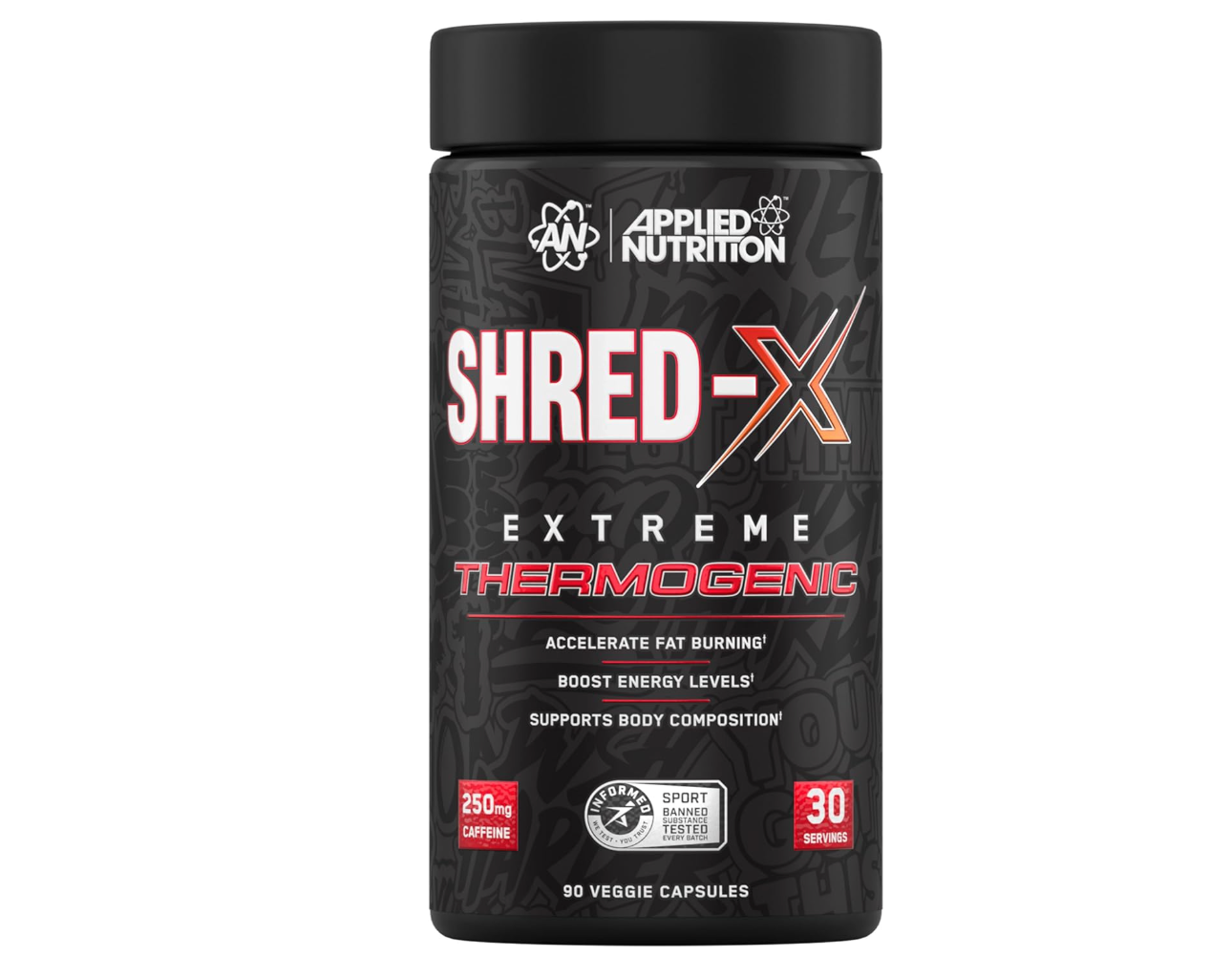 Applied Nutrition Shred X Fat Burner - ABE All Black Everything Fat Burner, Thermo Weight Management (90 Capsules - 30 Servings)