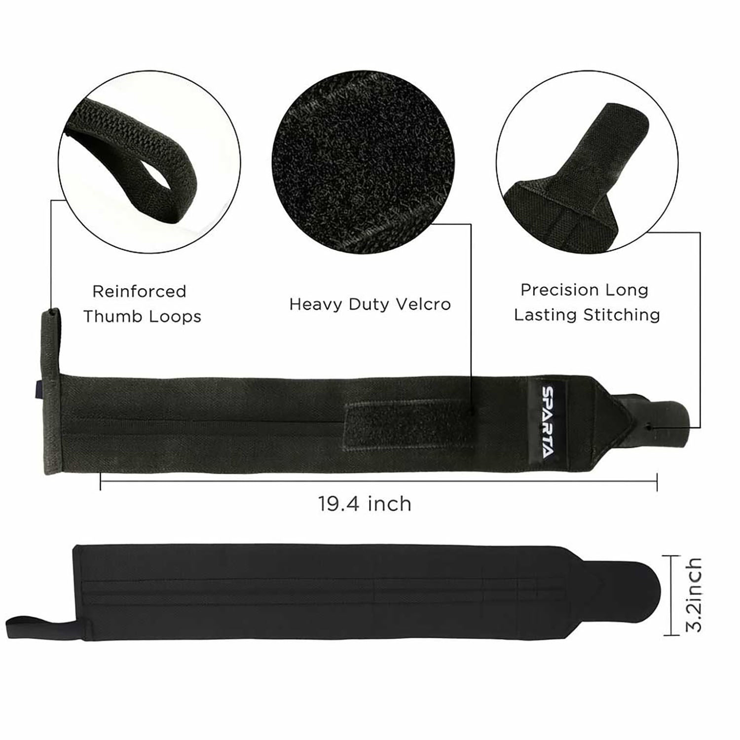 Weight Lifting Wrist Wraps Supports Gym Training Fist Straps Sold as Pair & One Size Fits All