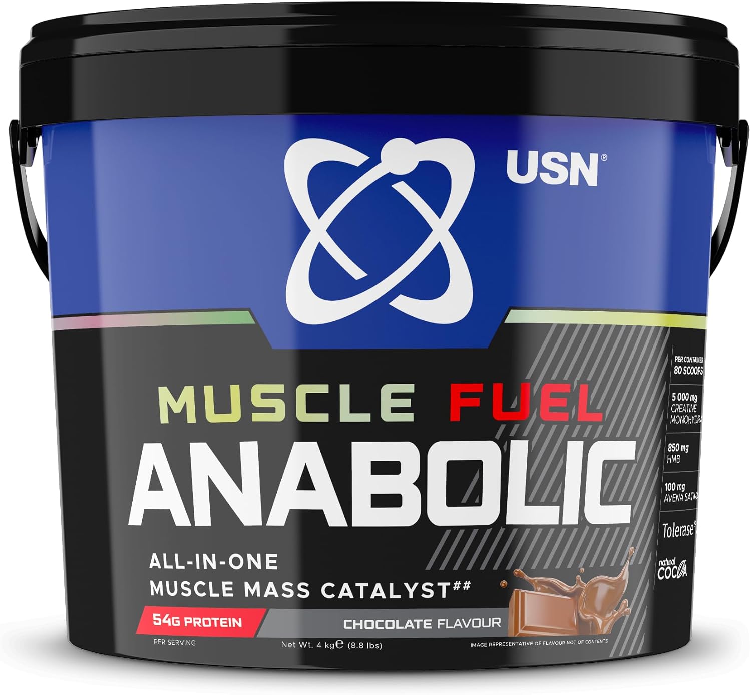 USN Anabolic Muscle Fuel 4kg Mass Gainer Protein Powder – High Calorie Weight Gain Shake for Muscle Growth & Recovery