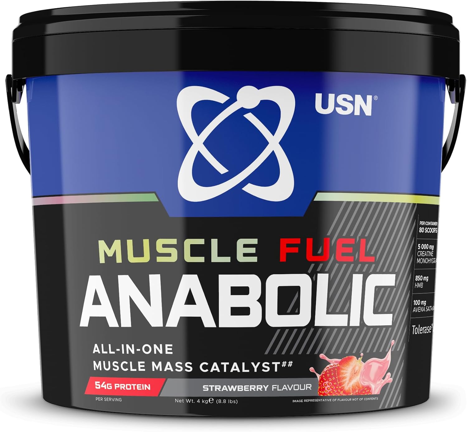 USN Anabolic Muscle Fuel 4kg Mass Gainer Protein Powder – High Calorie Weight Gain Shake for Muscle Growth & Recovery